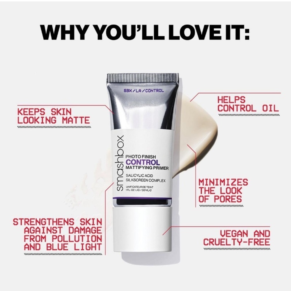SMASHBOX • MINI PHOTO FINISH CONTROL MATTIFYING PRIMER • NEW IN BOX - Picture 5 of 13